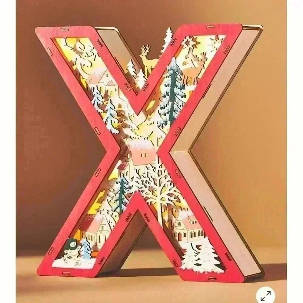 Anthropologie wonderland scene monogram letters X